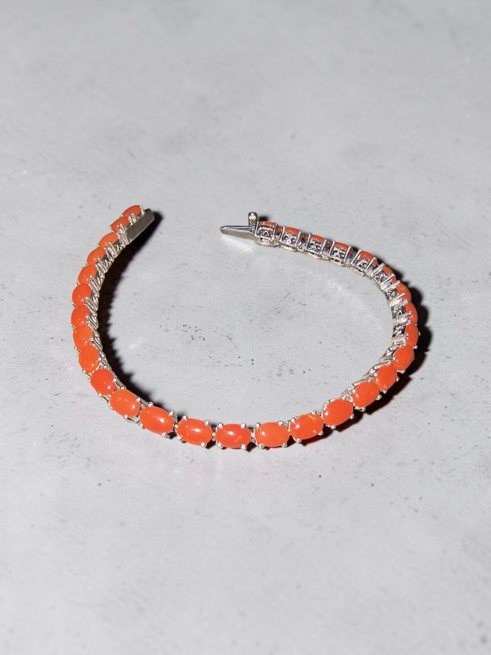 Chuck Clemency Salmon Colored Coral Tennis Or Line Bracelet Like New